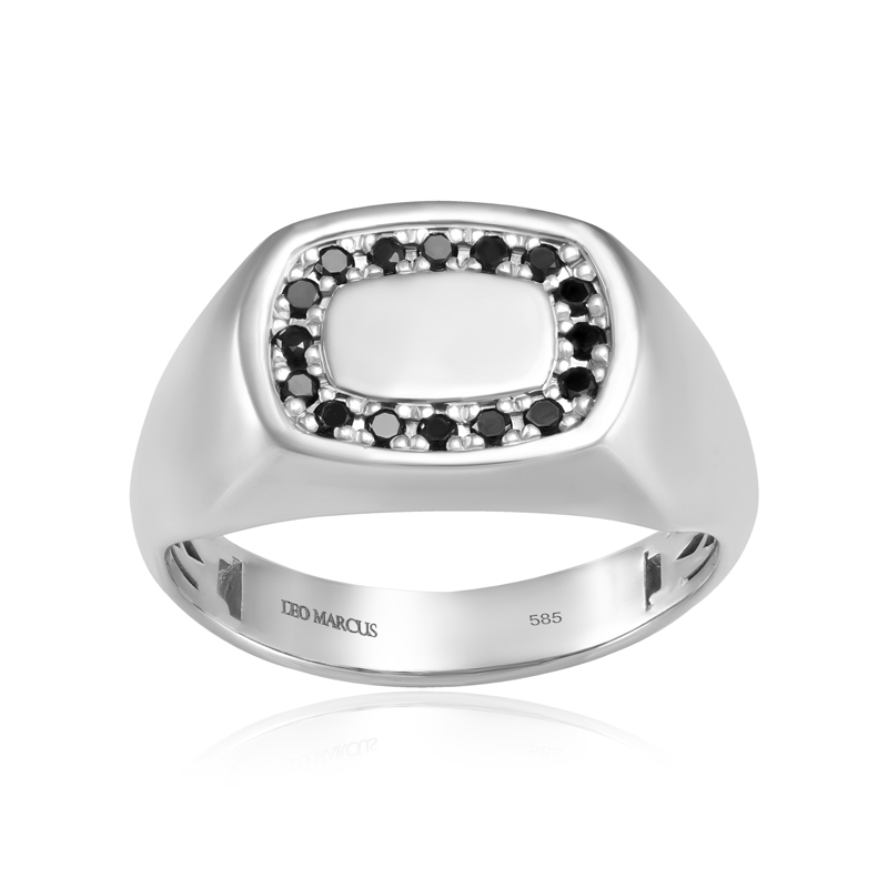 Inel Aur 14k Diamante Negre LEO MARCUS