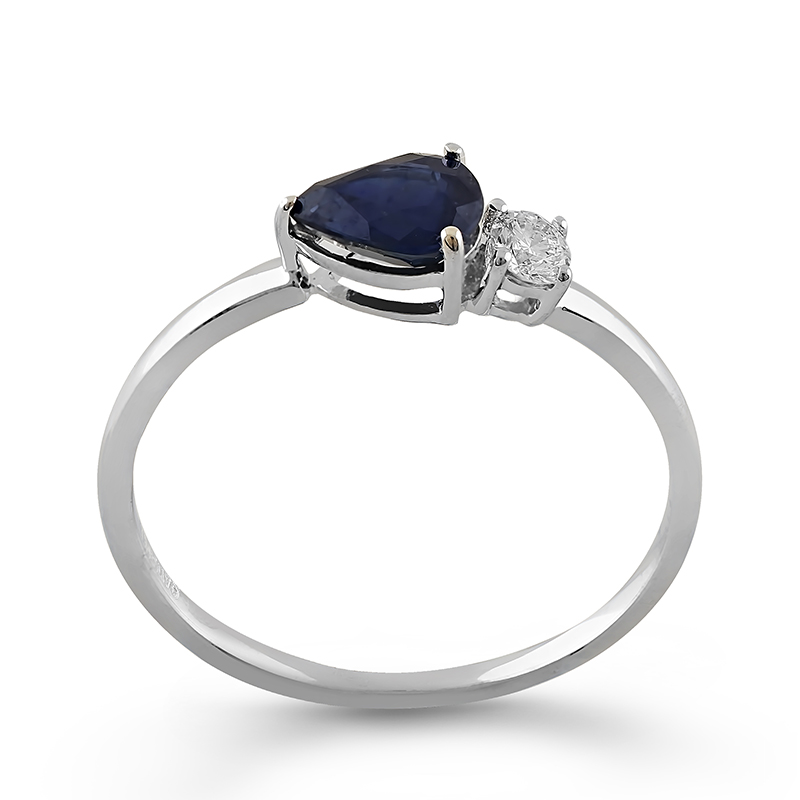 Inel Aur 18k Diamant, Safir DERUVO
