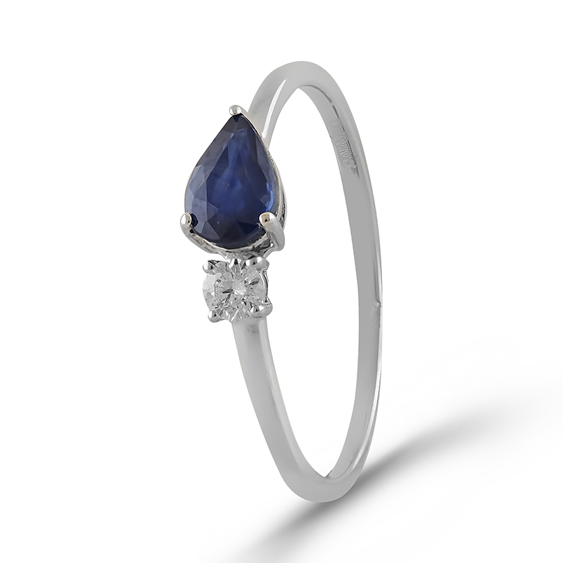 Inel Aur 18k Diamant, Safir DERUVO