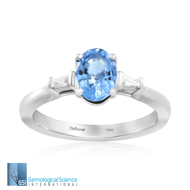 Inel Aur 18k Diamante, Aquamarin DERUVO