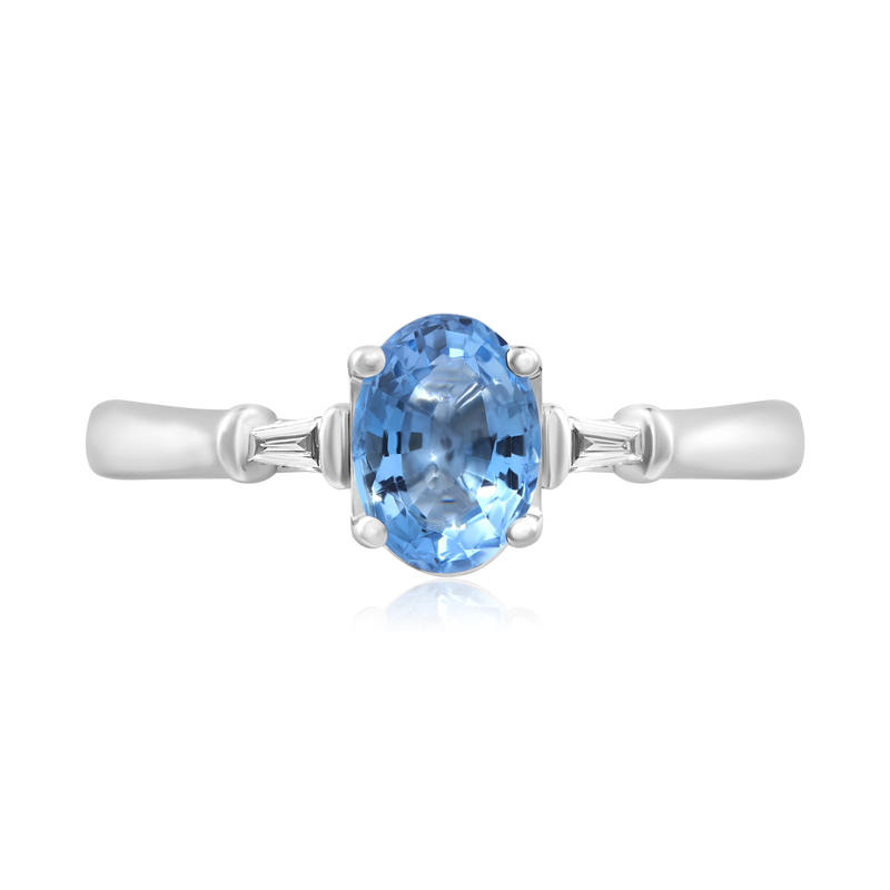 Inel Aur 18k Diamante, Aquamarin DERUVO