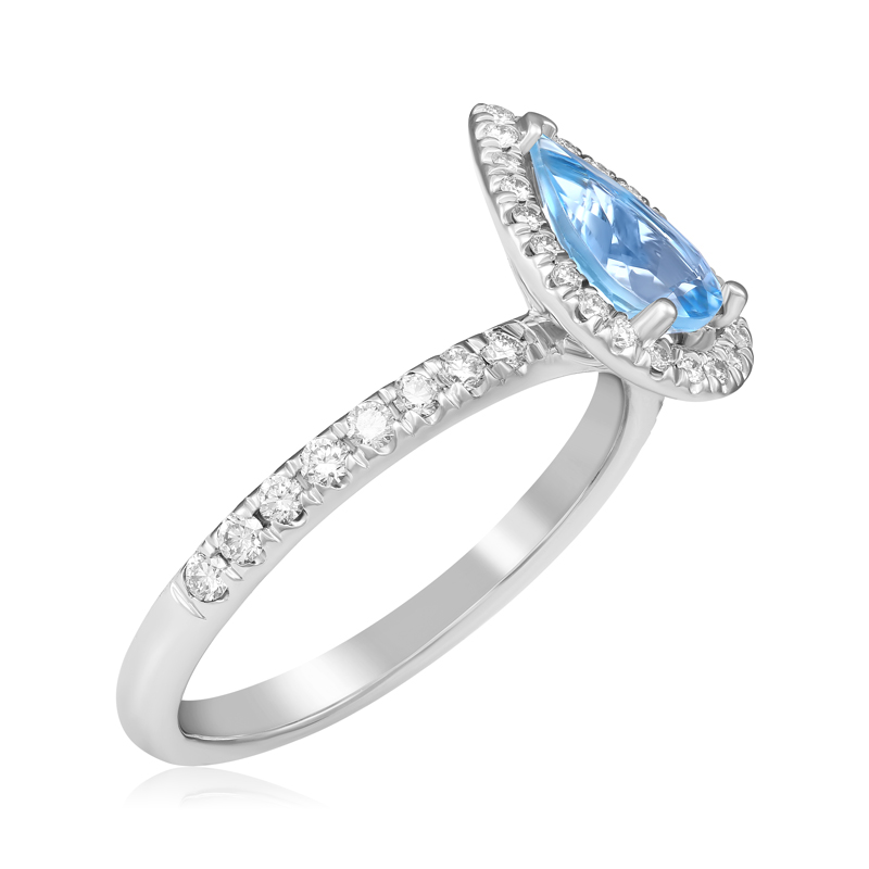 Inel Aur 18k Diamante, Aquamarin DERUVO Inel Aur 18k Diamante, Aquamarin DERUVO