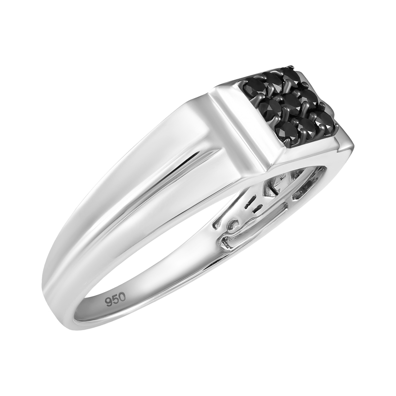 Inel Platina 950 Diamante Negre LEO MARCUS