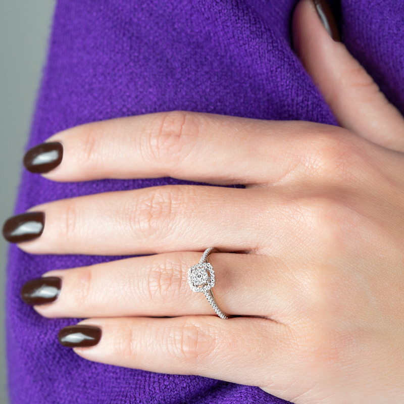 Inel Logodna Aur 18k Diamante BLANCO'S