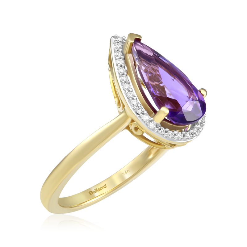Inel Aur 18k Diamante, Ametist DERUVO