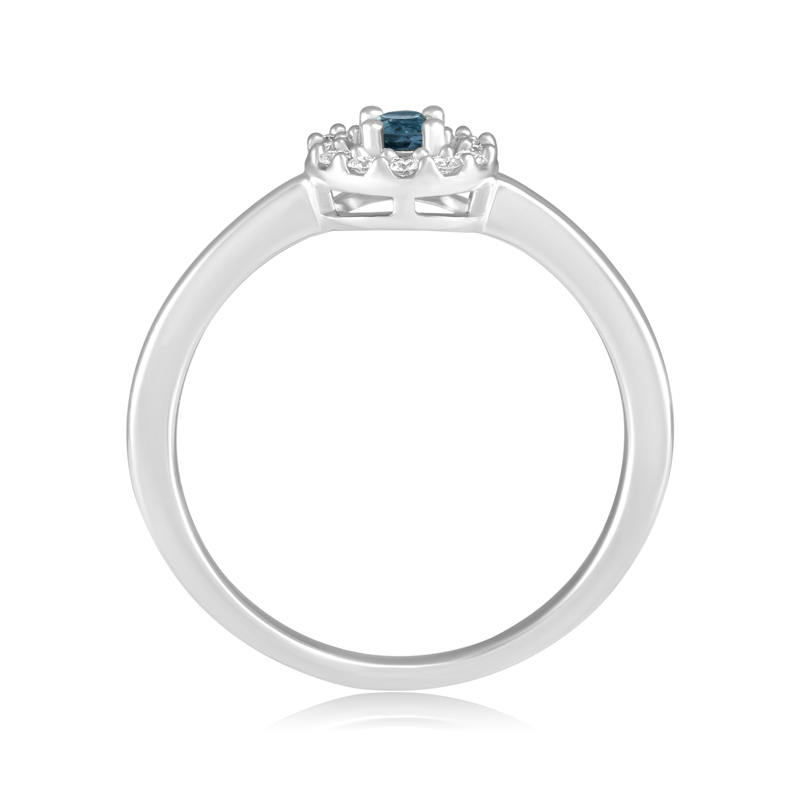 Inel Aur 18k Diamante, London Blue Topaz DERUVO