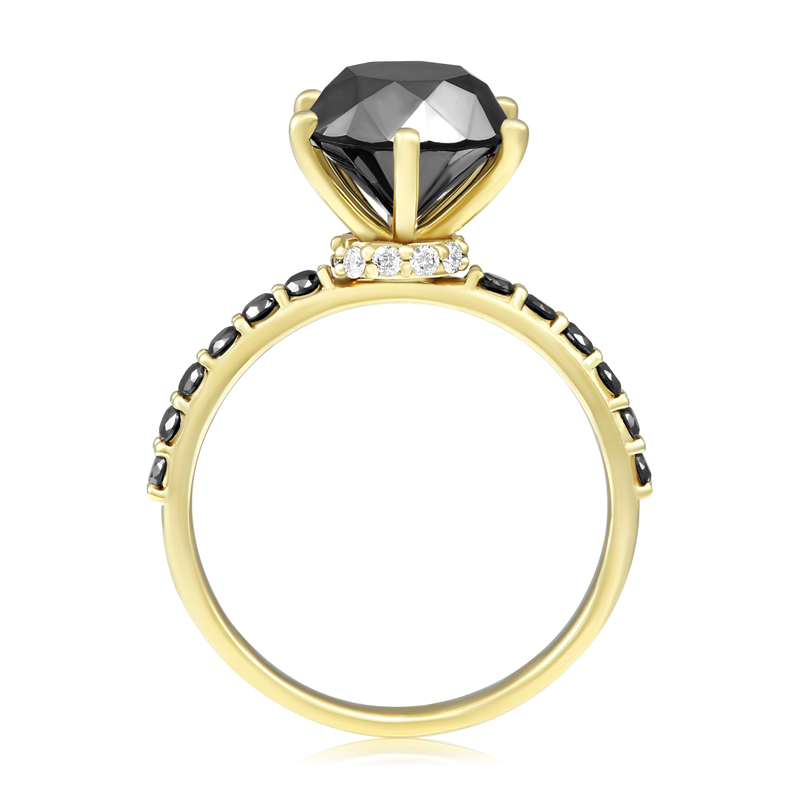 Inel Logodna Aur 18k Diamante Negre, Diamante DERUVO