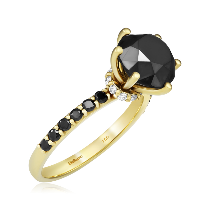 Inel Logodna Aur 18k Diamante Negre, Diamante DERUVO