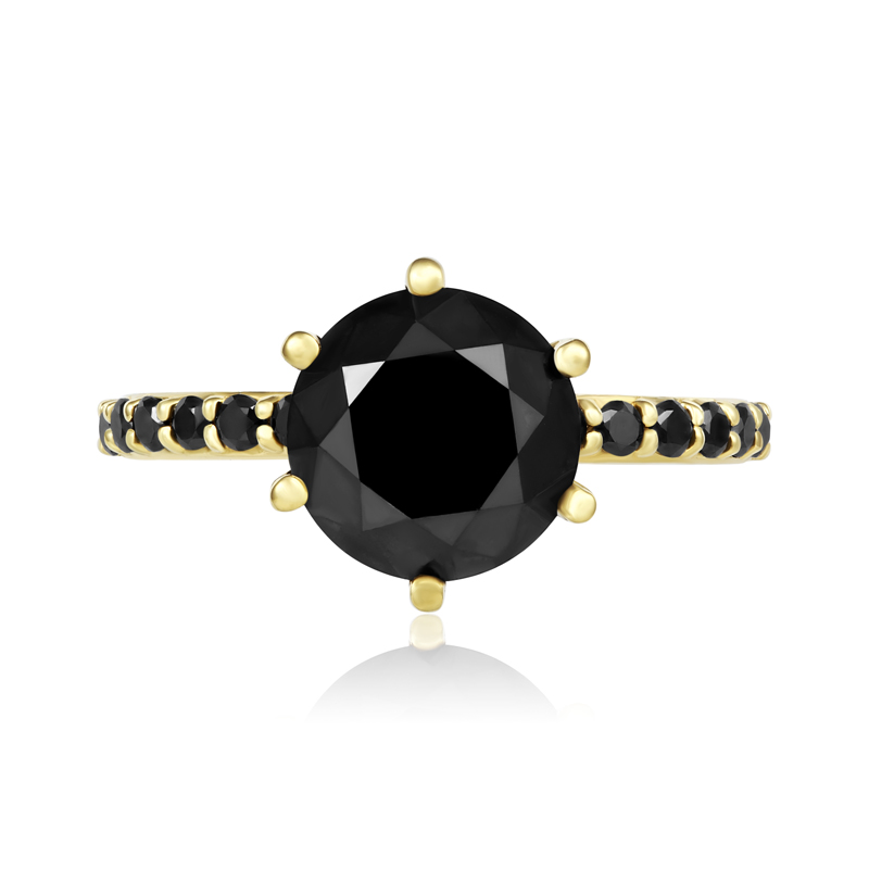Inel Logodna Aur 18k Diamante Negre, Diamante DERUVO