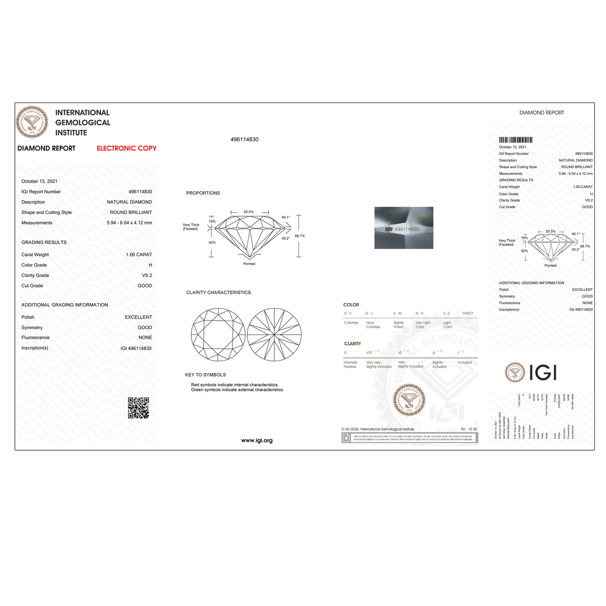 Inel Logodna Aur 18k Diamant IGI BLANCO'S