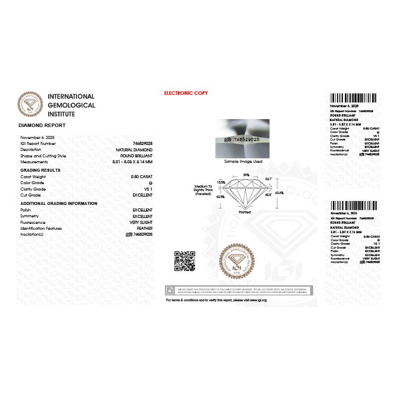 Inel Logodna Platina 950 Diamant IGI BLANCO'S 