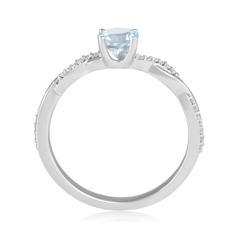 Inel Aur 18k Diamante, Aquamarin DERUVO