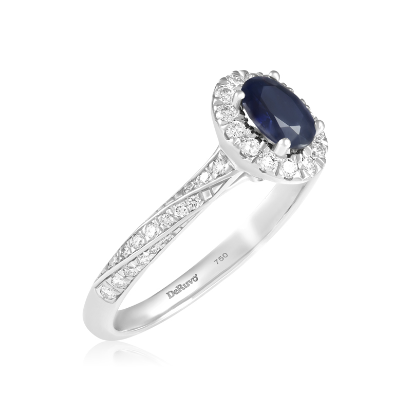 Inel Aur 18k Diamante, Safir DERUVO