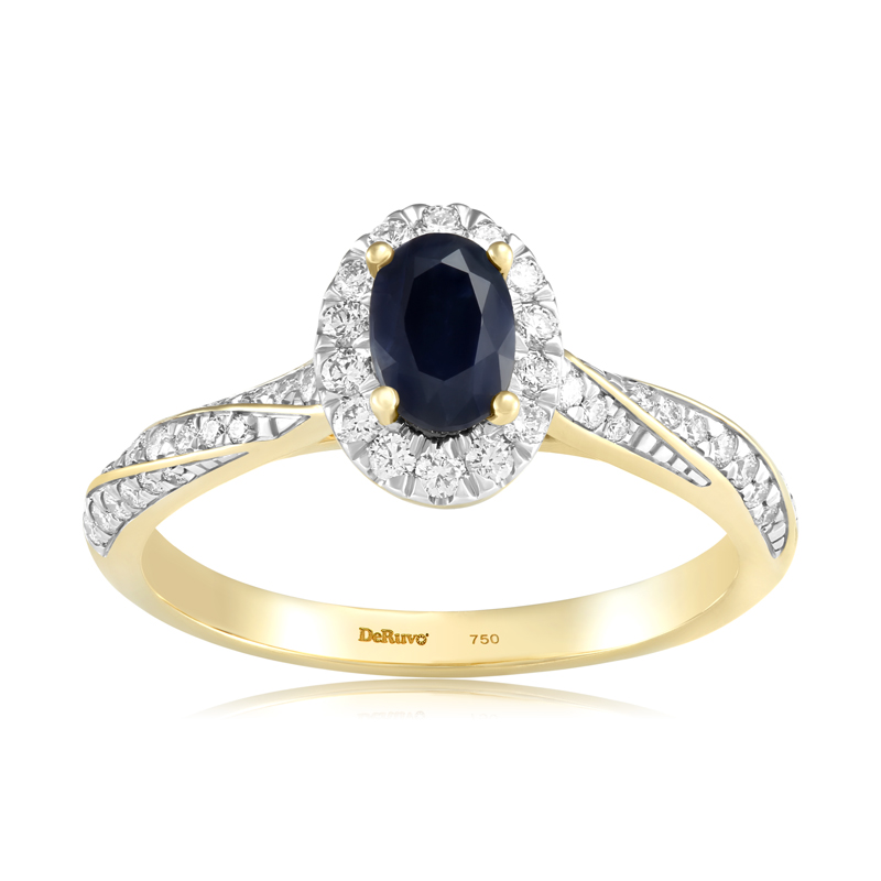 Inel Aur 18k Diamante, Safir DERUVO