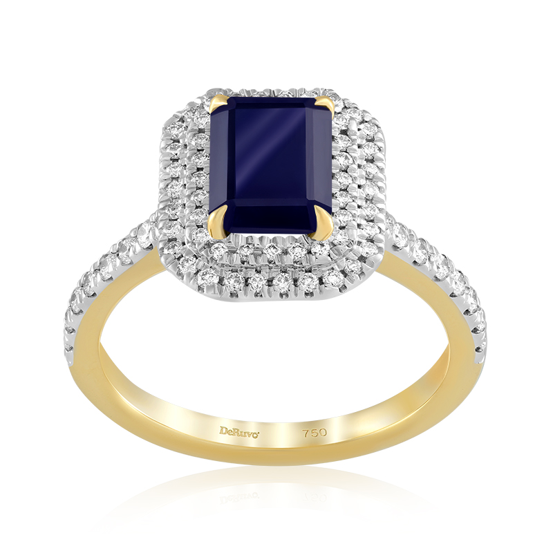 Inel Aur 18k Diamante, Safir DERUVO