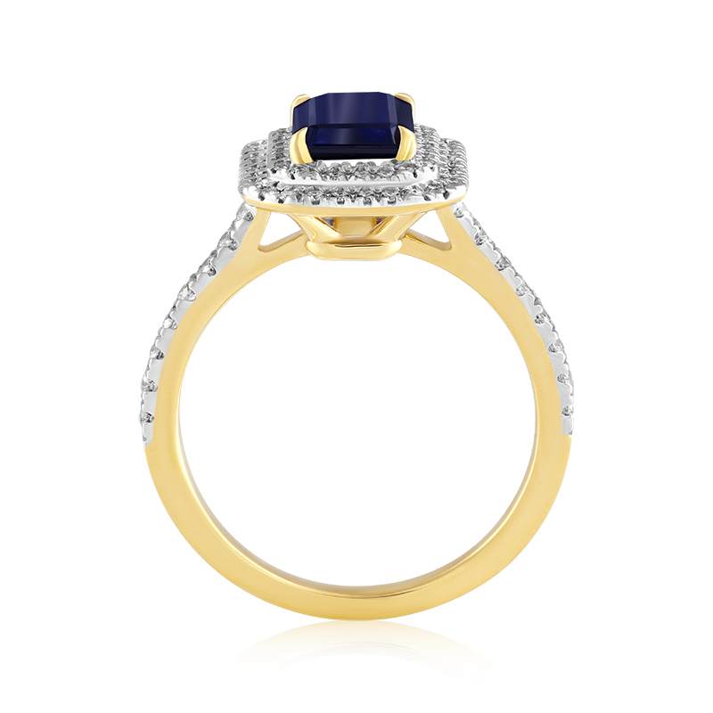 Inel Aur 18k Diamante, Safir DERUVO