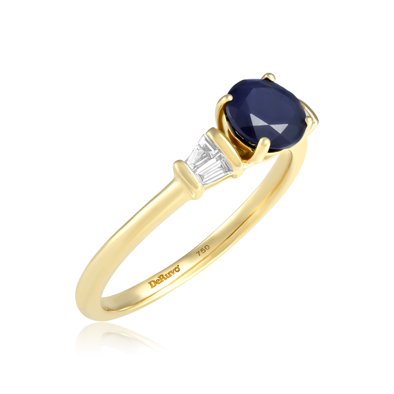 Inel Aur 18k Diamante, Safir DERUVO