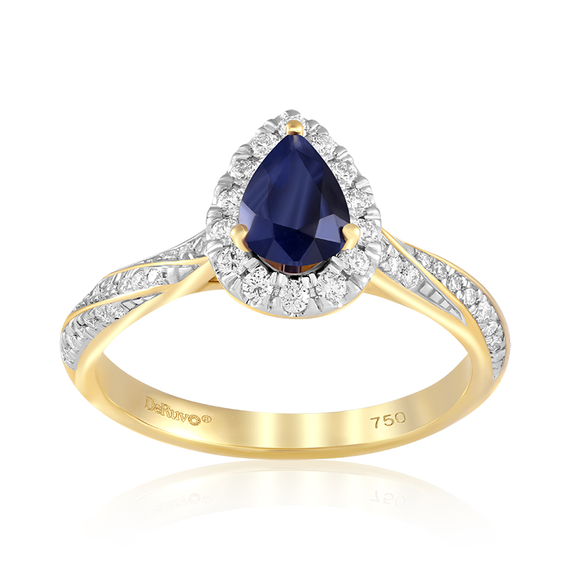 Inel Aur 18k Diamante, Safir DERUVO