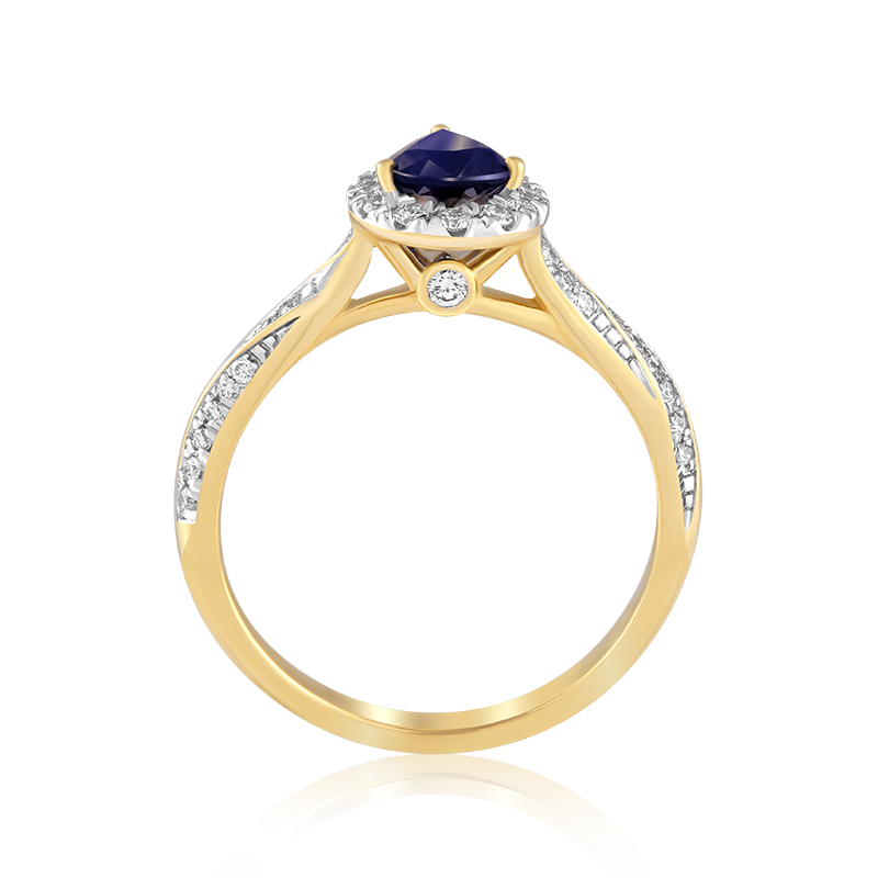 Inel Aur 18k Diamante, Safir DERUVO