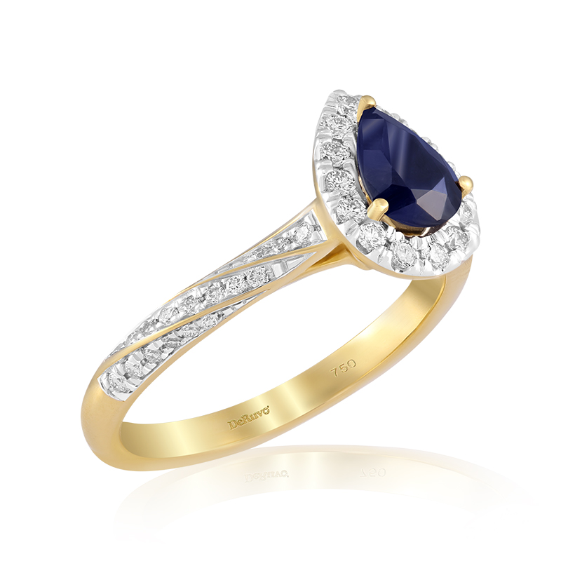 Inel Aur 18k Diamante, Safir DERUVO