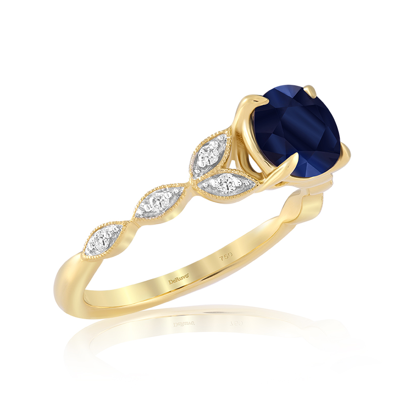 Inel Aur 18k Diamante, Safir DERUVO