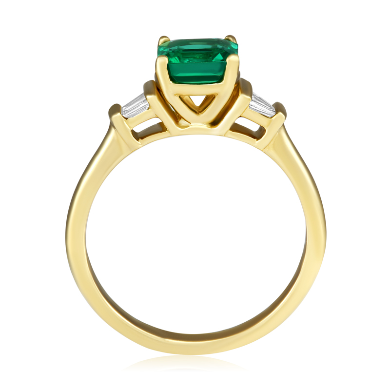 Inel Aur 18k Diamante, Smarald DERUVO