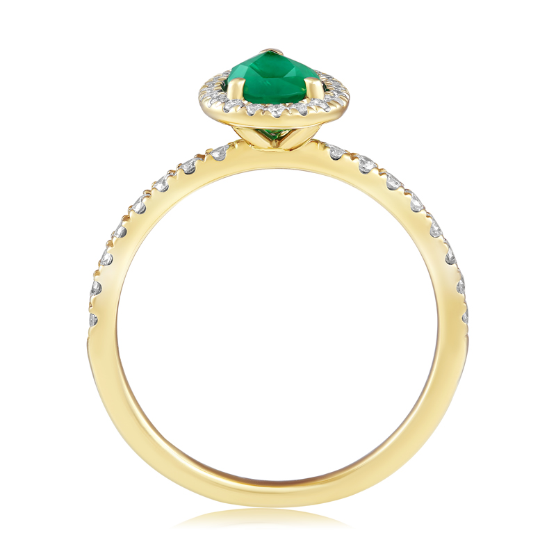 Inel Aur 18k Diamante, Smarald DERUVO Inel Aur 18k Diamante, Smarald DERUVO