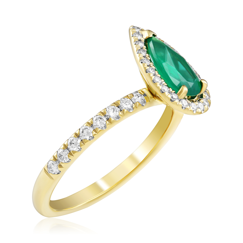 Inel Aur 18k Diamante, Smarald DERUVO Inel Aur 18k Diamante, Smarald DERUVO