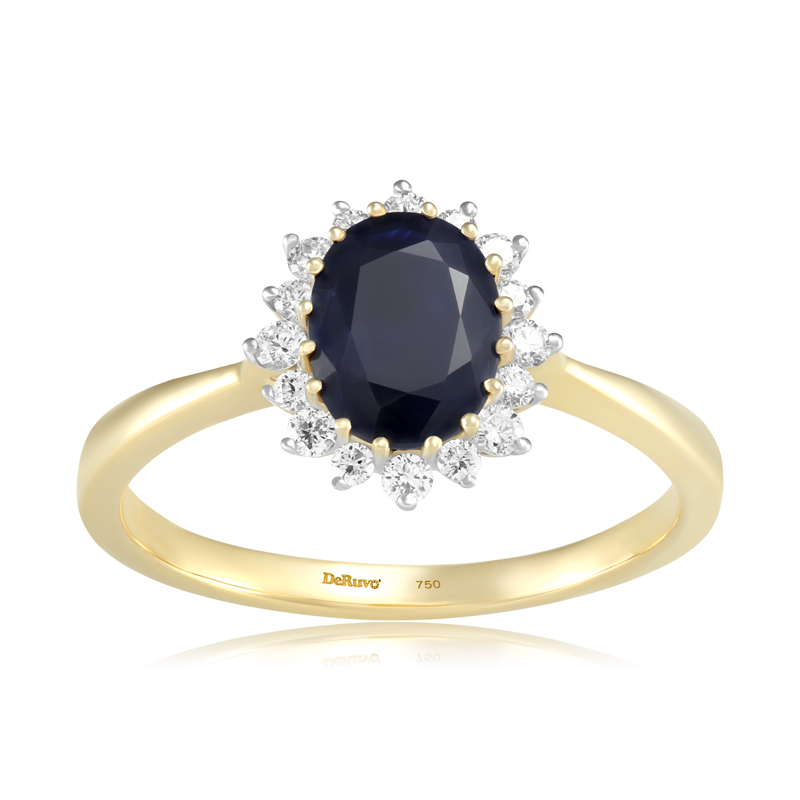 Inel Aur 18k Diamante, Safir DERUVO