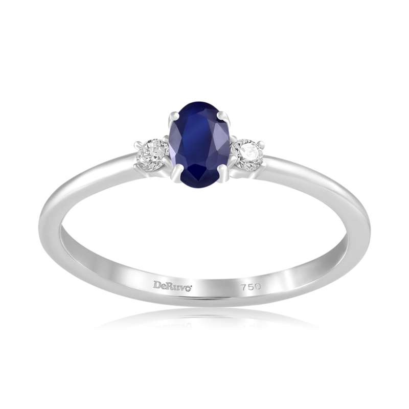 Inel Aur 18k Diamante, Safir DERUVO