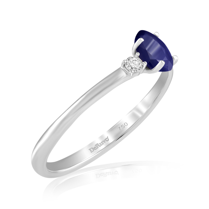 Inel Aur 18k Diamante, Safir DERUVO