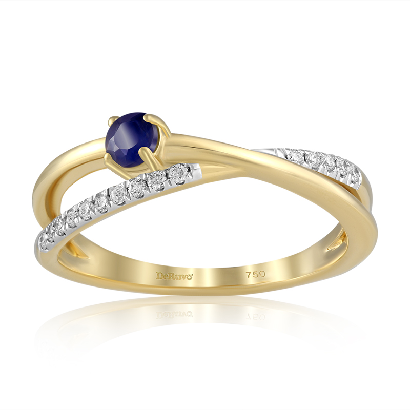 Inel Aur 18k Diamante, Safir DERUVO