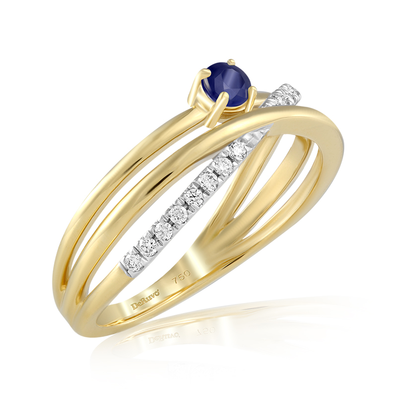 Inel Aur 18k Diamante, Safir DERUVO