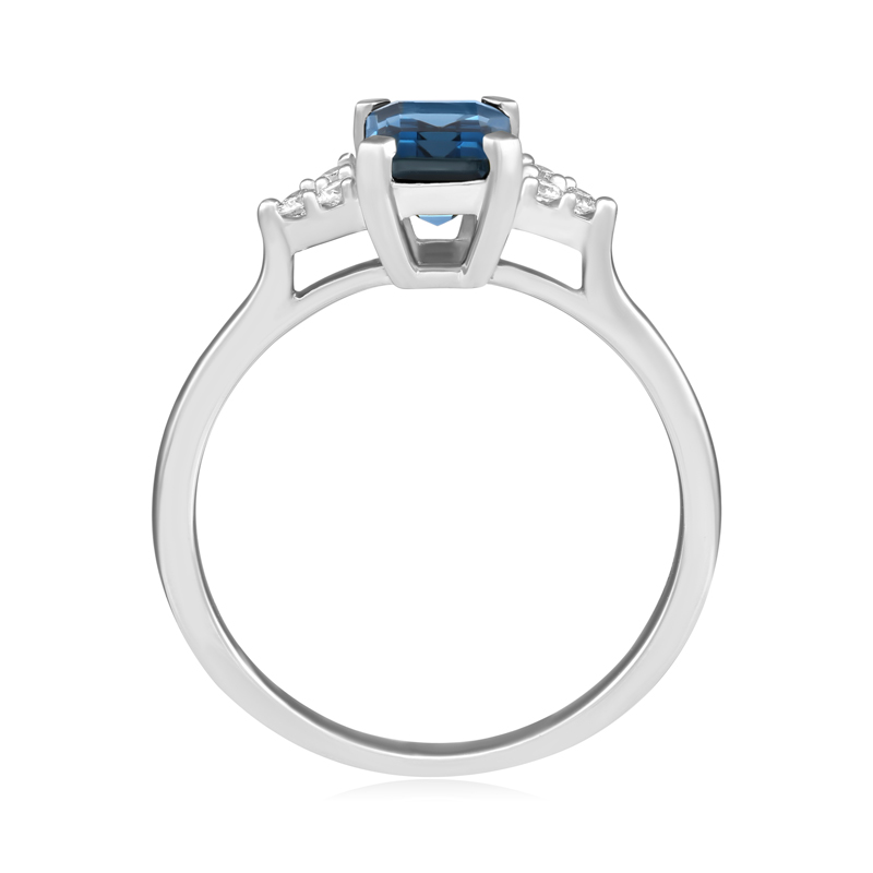 Inel Aur 18k Diamante, London Blue Topaz DERUVO