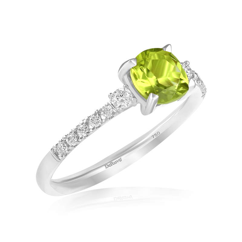 Inel Aur 18k Diamante, Peridot DERUVO