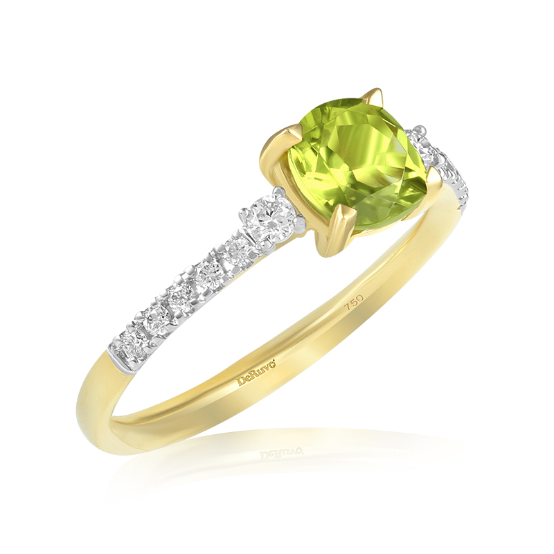 Inel Aur 18k Diamante, Peridot DERUVO