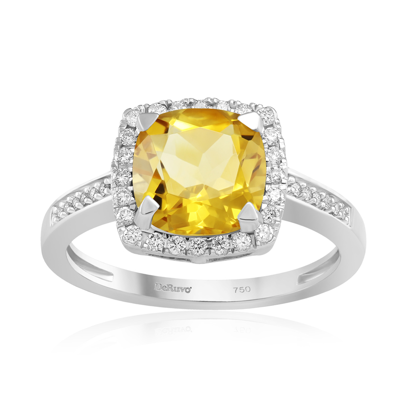 Inel Aur 18k Diamante, Citrin DERUVO Inel Aur 18k Diamante, Citrin DERUVO