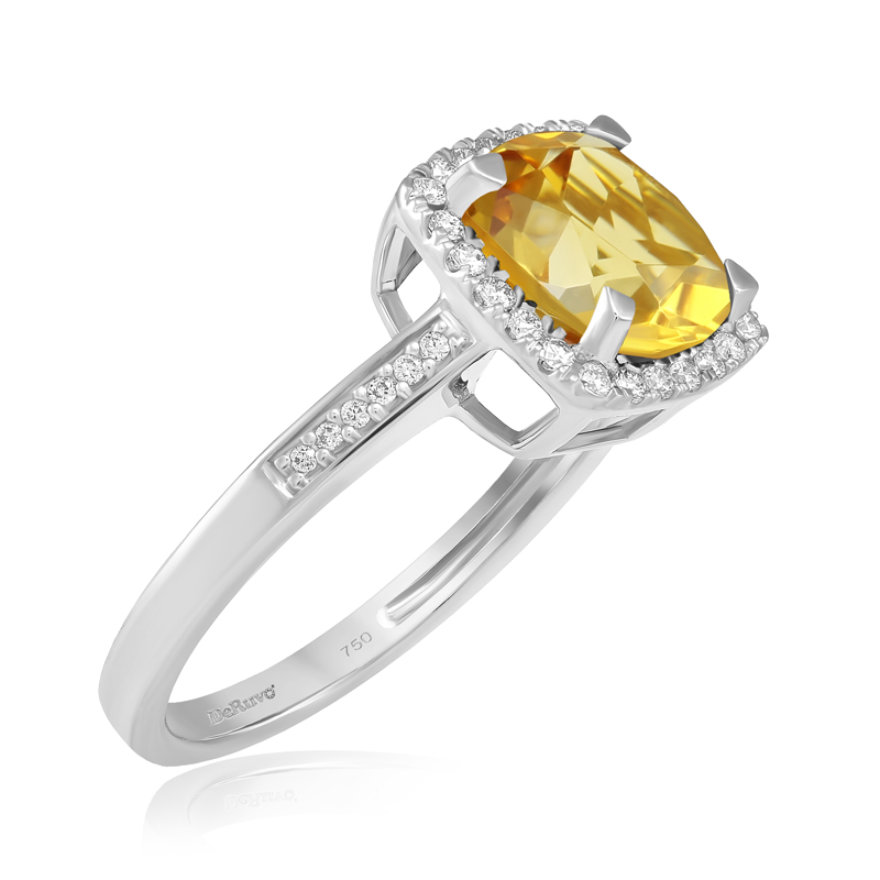 Inel Aur 18k Diamante, Citrin DERUVO Inel Aur 18k Diamante, Citrin DERUVO