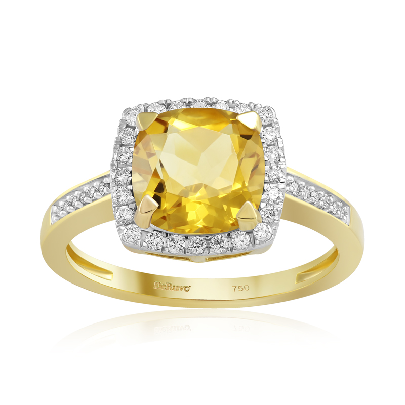 Inel Aur 18k Diamante, Citrin DERUVO Inel Aur 18k Diamante, Citrin DERUVO