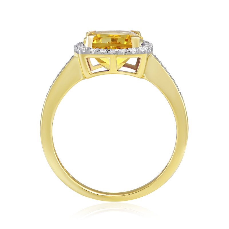 Inel Aur 18k Diamante, Citrin DERUVO Inel Aur 18k Diamante, Citrin DERUVO