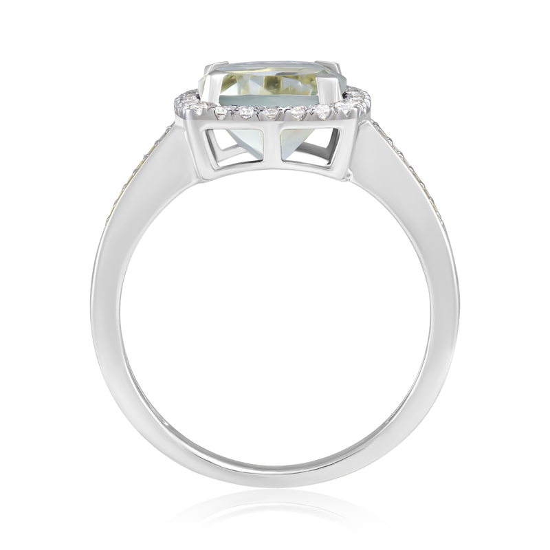 Inel Aur 18k Diamante, Ametist Verde DERUVO Inel Aur 18k Diamante, Ametist Verde DERUVO