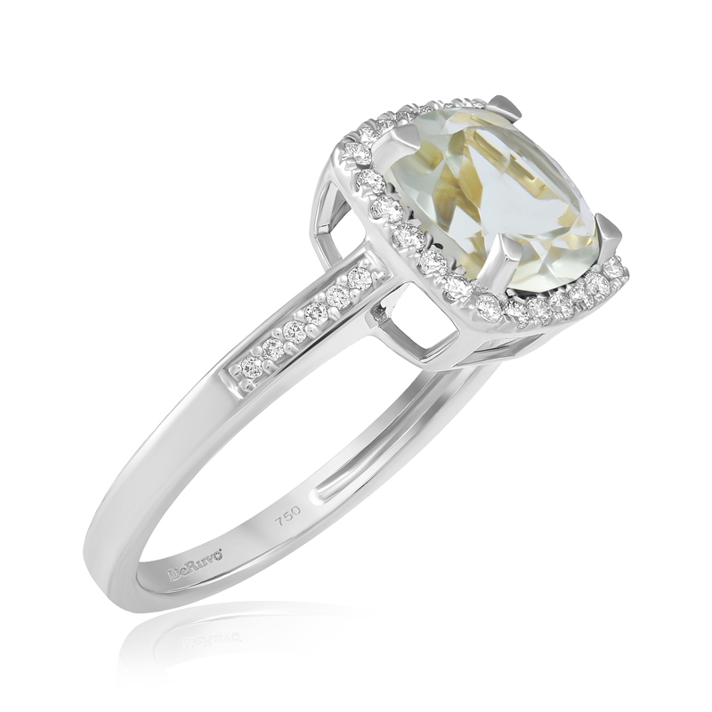 Inel Aur 18k Diamante, Ametist Verde DERUVO Inel Aur 18k Diamante, Ametist Verde DERUVO