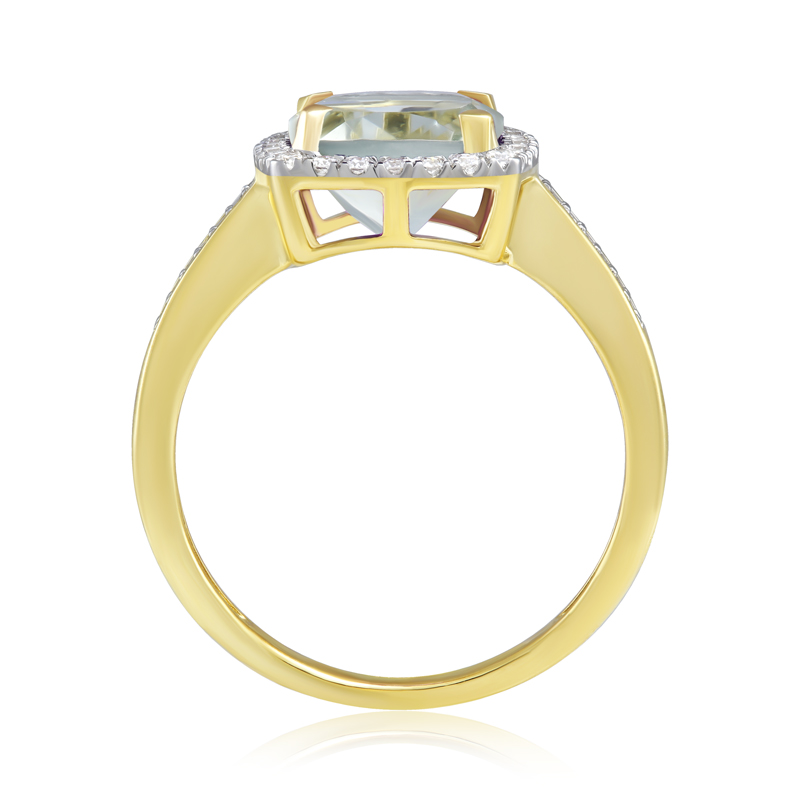 Inel Aur 18k Diamante, Ametist Verde DERUVO Inel Aur 18k Diamante, Ametist Verde DERUVO