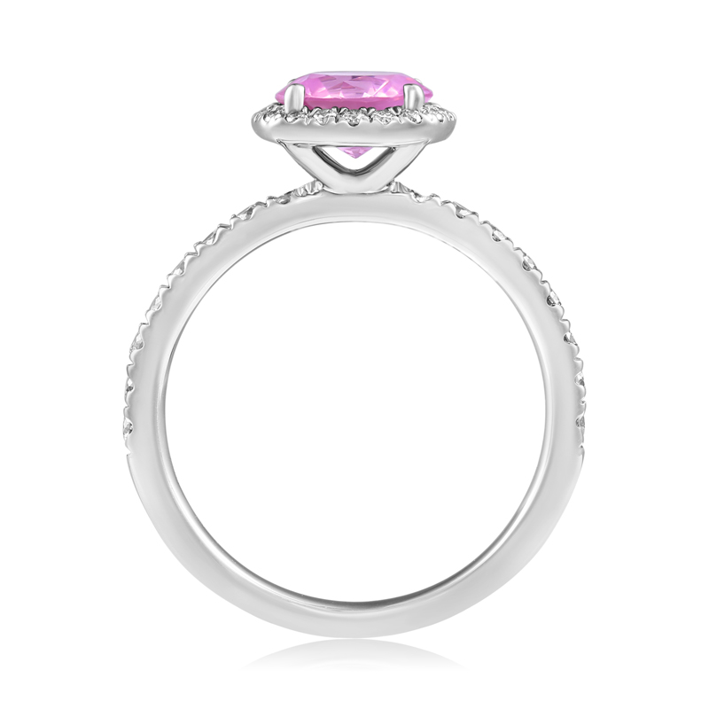 Inel Aur 18k Diamante, Safir Roz DERUVO