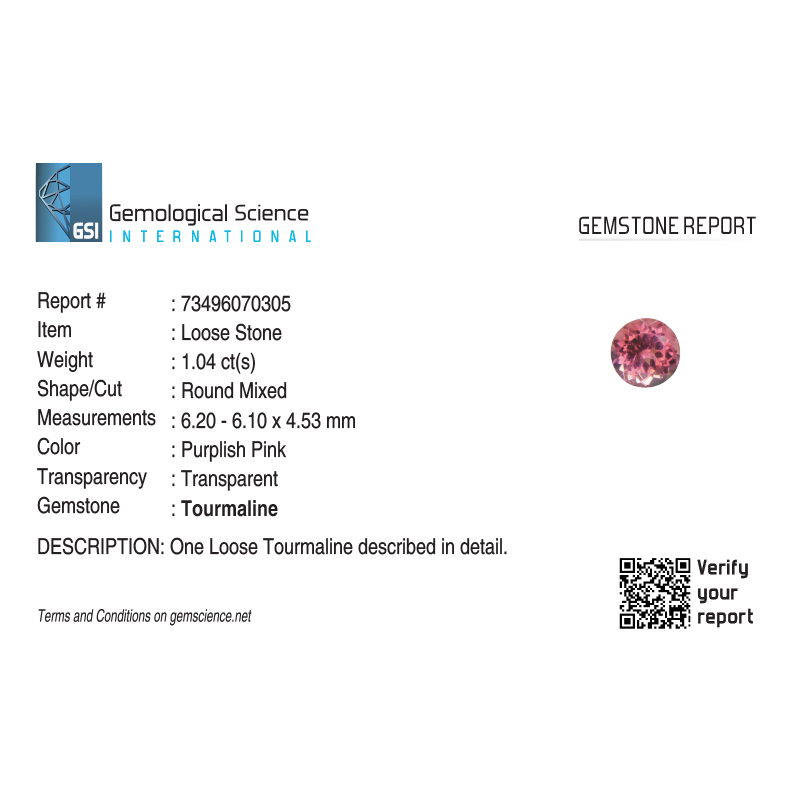 Inel Aur 18k Diamante, Turmalina Roz DERUVO 