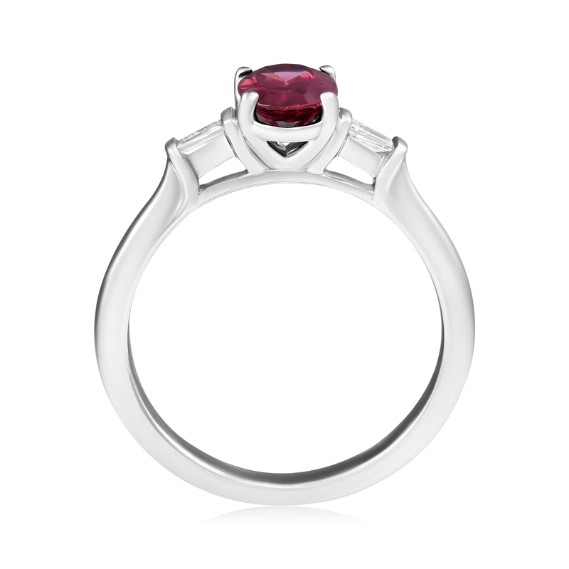 Inel Aur 18k Diamante, Rodolit DERUVO