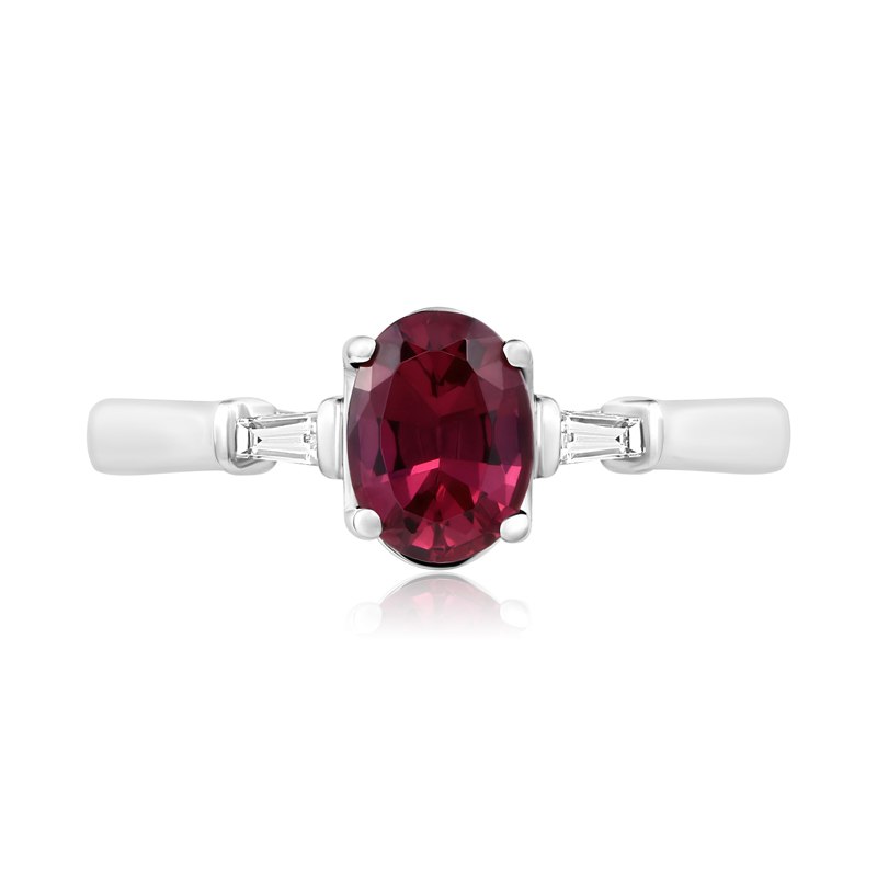 Inel Aur 18k Diamante, Rodolit DERUVO