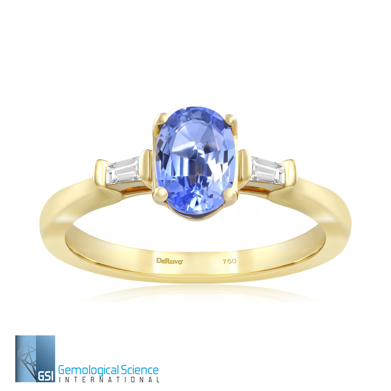 Inel Aur 18k Diamante, Safir DERUVO