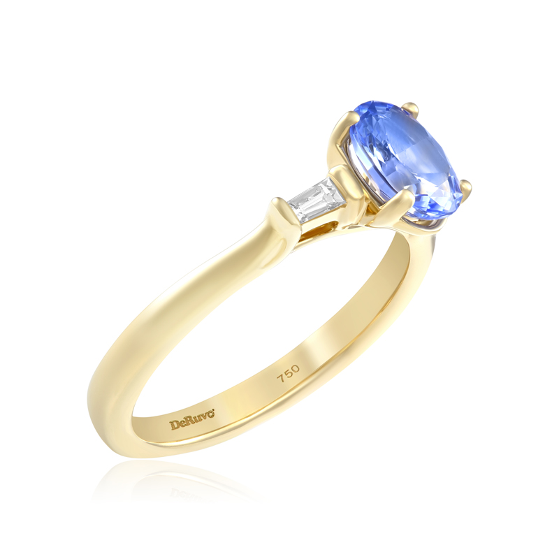Inel Aur 18k Diamante, Safir DERUVO