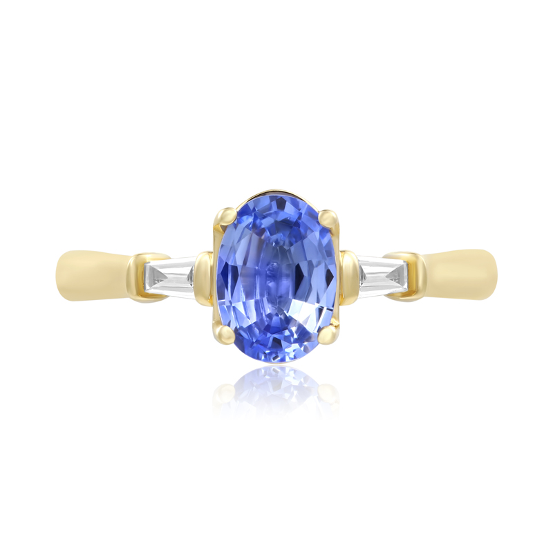 Inel Aur 18k Diamante, Safir DERUVO